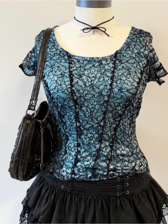 Proportion Petite Conrad C Tops - Vintage Y2K Lace Top Fairy Grunge Whimsigoth Goth Coquette Indie Romantic
